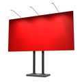 Blank red billboard, isolated on white Royalty Free Stock Photo
