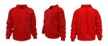 Blank red bomber jacket mock up