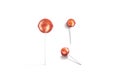 Blank red caramel lollipop mock up, different views