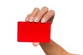 Blank Red Card In Hand Royalty Free Stock Photo