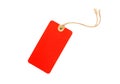 Blank red cardboard Price tag or label isolated on a white background Royalty Free Stock Photo