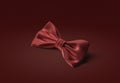 Blank red classic bow tie mockup lying, gules background