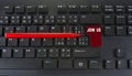 Blank red enter key of computer keyboard. Join us concept Royalty Free Stock Photo