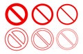 Blank red forbidden sign symbol for layout Royalty Free Stock Photo