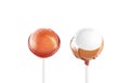 Blank red lollipop pack with white round label mockup Royalty Free Stock Photo