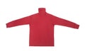 Blank red long sleeve t shirt turtle neck mock up template isolated on white background with clipping path. Royalty Free Stock Photo