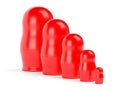 Blank red Matryoshka dolls