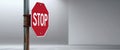 Blank Red Octagon Stop Sign on Metal Post - Traffic Warning Sign. Royalty Free Stock Photo