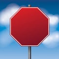 Blank Red Road Stop Sign Illustration Royalty Free Stock Photo