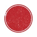 blank red round scratched rubber stamp