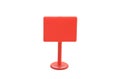 Blank Red Sign on White Background: A simple red marker stands isolated, its empty rectangular face ready for a custom message, Royalty Free Stock Photo