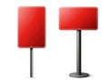 Blank red signs on metal posts Royalty Free Stock Photo