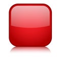 Blank red square vector web button with reflection Royalty Free Stock Photo