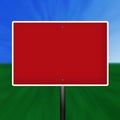 Blank Red White Warning Sign