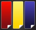 Blank red yellow blue sticker tag Royalty Free Stock Photo