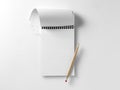 Blank reporters notebook with pencil