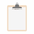 Blank restaurant menu template. Paper clipboard vector illustration Royalty Free Stock Photo