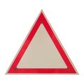 Blank road danger sign