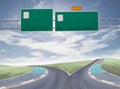 Blank road sign on highway. Royalty Free Stock Photo