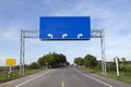 Blank road sign on highway road. Royalty Free Stock Photo