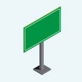 Blank road sign isometric