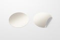 Blank  round stickers straightened and with folded corner Royalty Free Stock Photo
