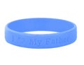 Blank rubber plastic stretch blue bracelet isolated on white background.gift for father day Royalty Free Stock Photo