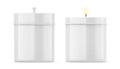 Blank scented candle for branding and mock up, votive candle mockup on isolated white background