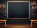 Blank School Black board temple for background and frame for educational concept. Royalty Free Stock Photo