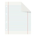 Blank School Lined Paper Flat Icon on White