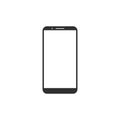 Blank screen. Black smartphone isolated on white background. Vector illustration Royalty Free Stock Photo