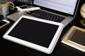 Blank tablet Screen for business travel online travel agency concept Royalty Free Stock Photo