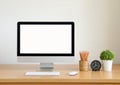 Blank screen Computer, Desktop PC. for business Royalty Free Stock Photo