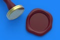 Blank seal wax stamp without rope. Guarantee and quality mark. Postage label. Document confirmation Royalty Free Stock Photo