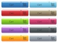 Set of cart glossy color captioned menu buttons Royalty Free Stock Photo