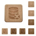 Set of carved wooden database cancel buttons