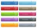 Set of contacts glossy color captioned menu buttons