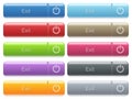 Set of exit glossy color captioned menu buttons Royalty Free Stock Photo