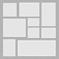 Blank set postage stamps collection. Vector illustration Royalty Free Stock Photo