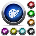 Set of round glossy paint buttons. Royalty Free Stock Photo