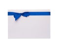 Blank sheet and blue ribbon Royalty Free Stock Photo