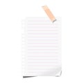 Blank sheet lined paper of notepad sticky memo note vector