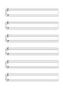 Blank Sheet Music Sheet for the notation of a voice or solo instruments Blank Sheet Music vector