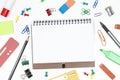 Blank sheet with office accessories Royalty Free Stock Photo