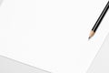 Blank sheet of paper and pencil, sketching paper Royalty Free Stock Photo