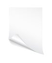 Blank A4 sheet of white paper with curled corner and shadow, template for your design. Set. Vector illustration Royalty Free Stock Photo