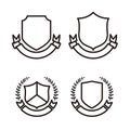 Blank Shield set emblem simple logo template Royalty Free Stock Photo
