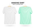 Blank shirt isolated on white background. Empty clothing for design. Clipping path Royalty Free Stock Photo