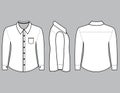 Blank shirt with long sleeves template