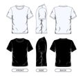 Blank Short Sleeve Black White Color T-shirt Template, Vector Image On White Background Royalty Free Stock Photo